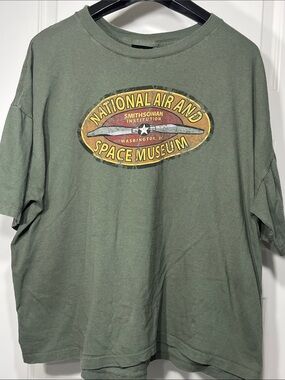 Prairie Mountain National Air & Space Museum Graphic T Shirt XXL USA Made Green